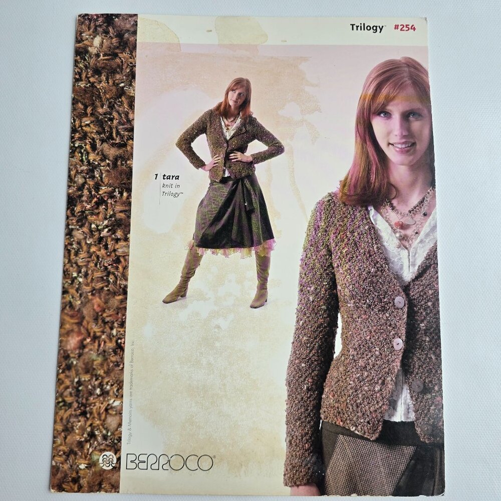 Berroco Knitting Pattern Book #254 Trilogy Womens Sweaters & Accessories